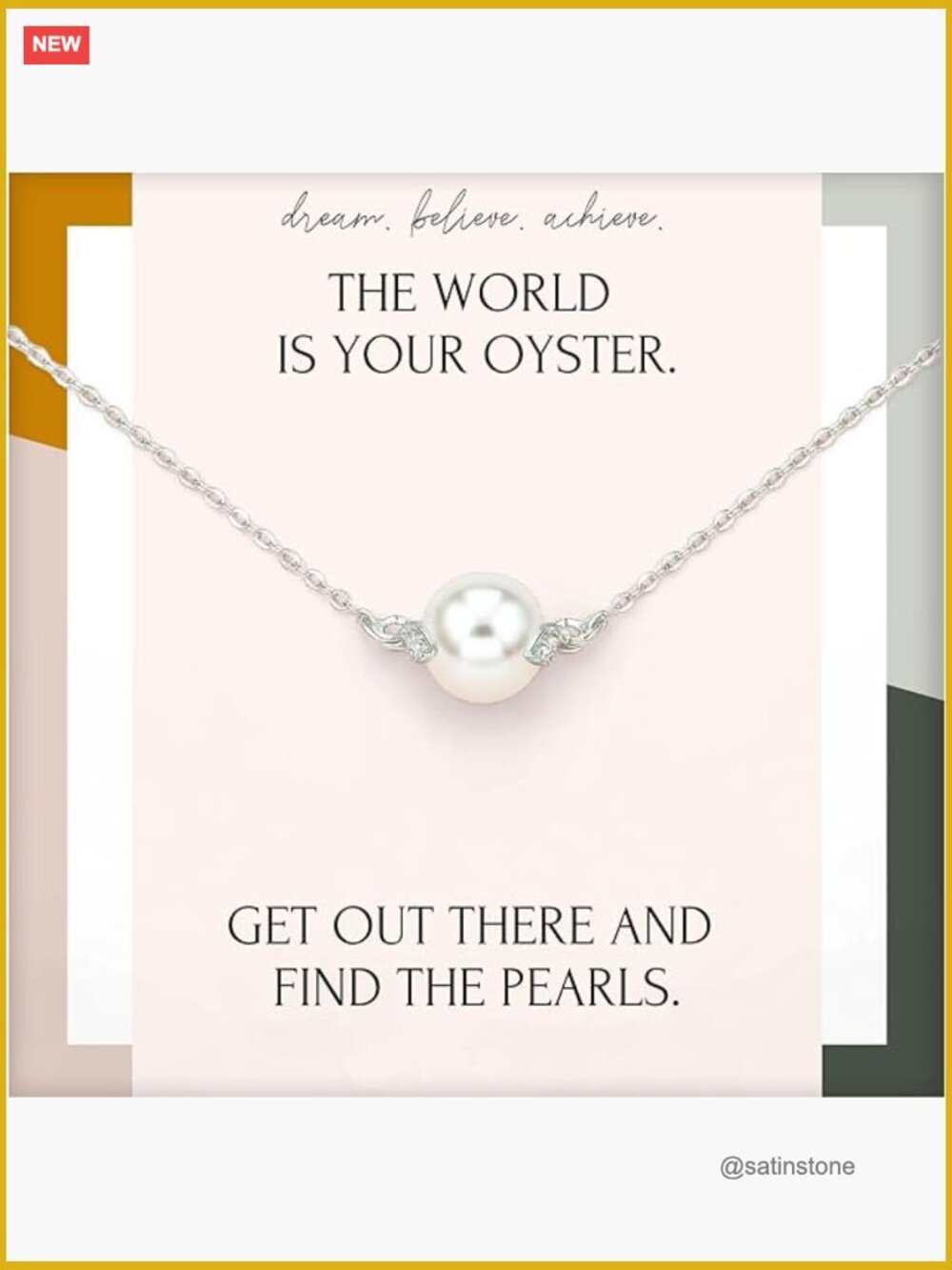 Sterling Silver Pearl Pendant Necklace Graduation Gift for Her